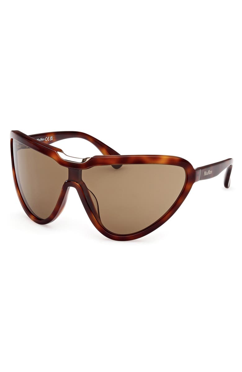 Max Mara Emil 0mm Shield Sunglasses, Alternate, color, Classic Havana / Brown Lenses