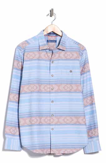 Illusion Stripe Cotton Button-Up Shirt