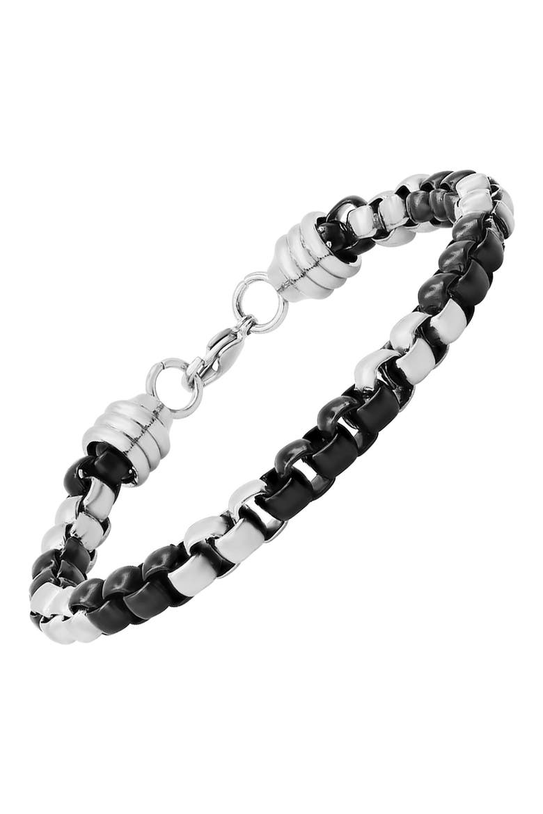 Two Tone Black IP Stainless Steel Bracelet, Alternate, color, TWO TONE