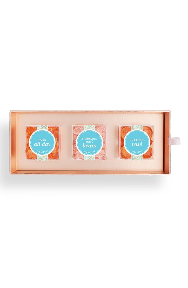 sugarfina Rosé 3-Piece Candy Bento Box, Main, color, 