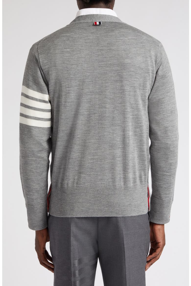 4-Bar Merino Wool Cardigan, Alternate, color, 058 - PALE GREY