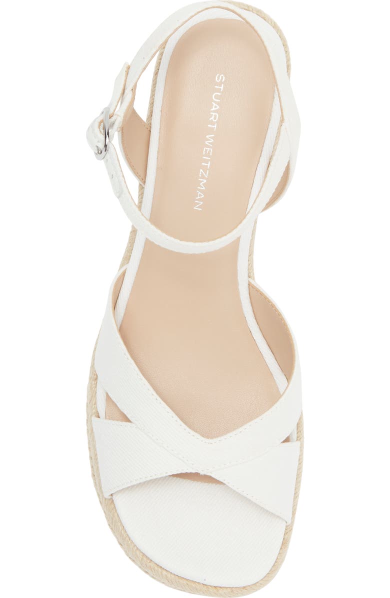 Stuart Weitzman Miami Espadrille Wedge Sandal, Alternate, color, White