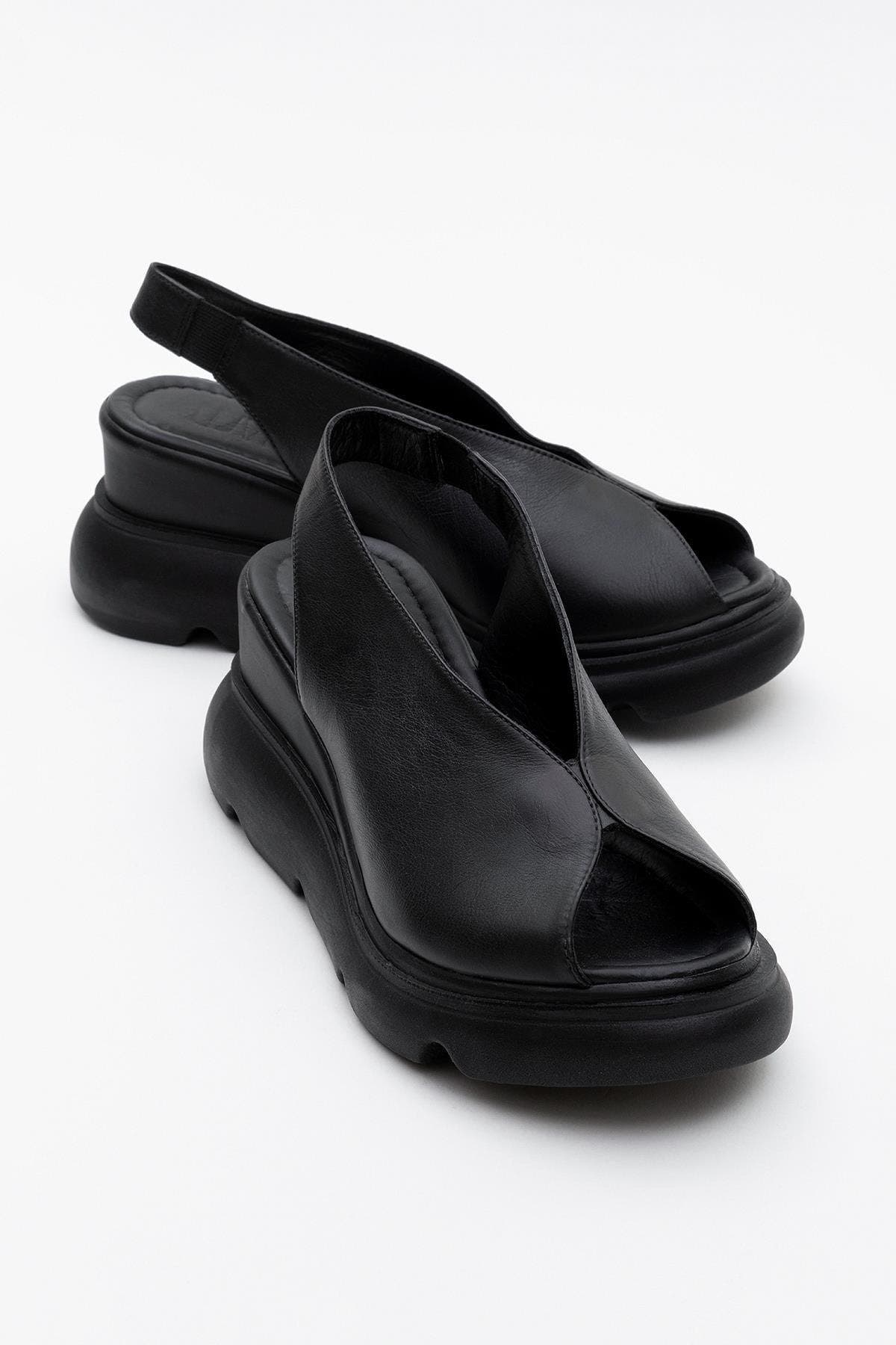 Forever & Always Shoes Sam Leather Platform Sandal, Main, color, Black Leather