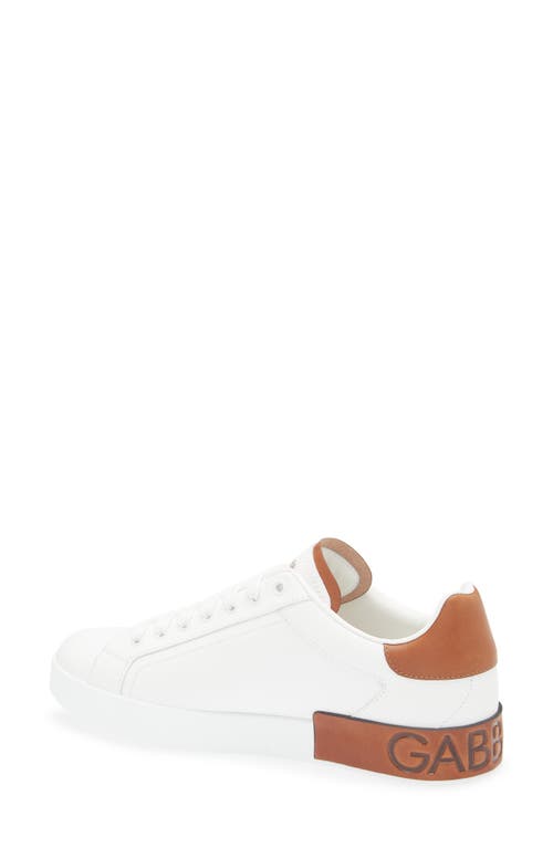 Dolce & Gabbana White Leather Portofino Sneakers