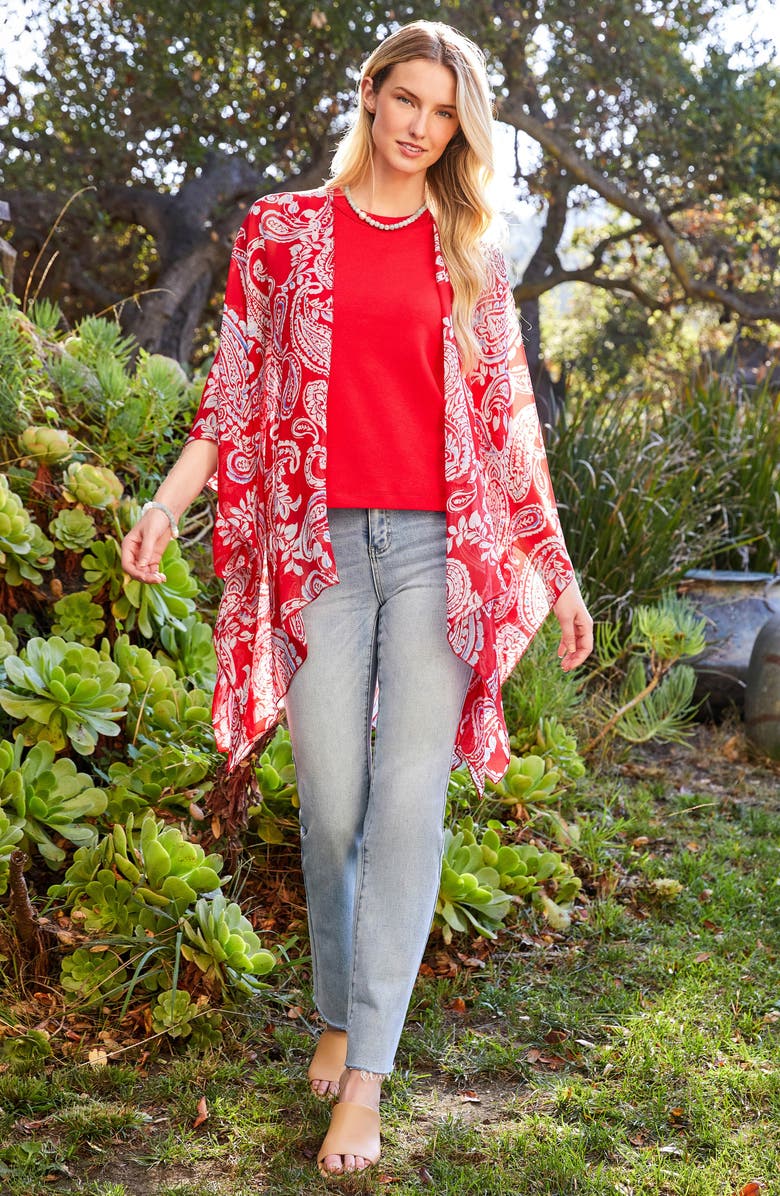 Karen Kane Open Front Jacket, Alternate, color, Paisley