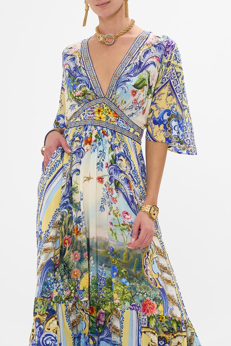 Waisted Dress With Hem Ruffle Wall To Wall Wonders, Alternate, color, Wall To Wall Wonders