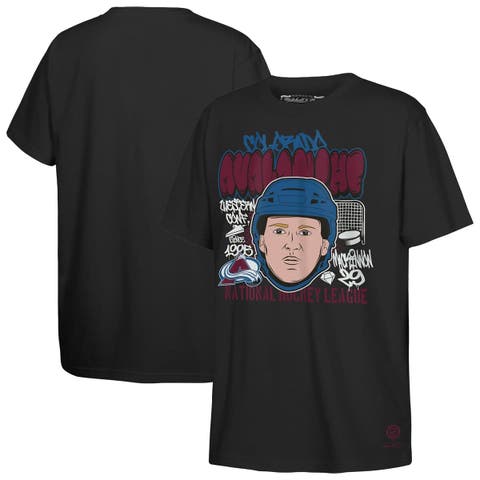 Youth Mitchell & Ness Nathan MacKinnon Black Colorado Avalanche Caricature T-Shirt