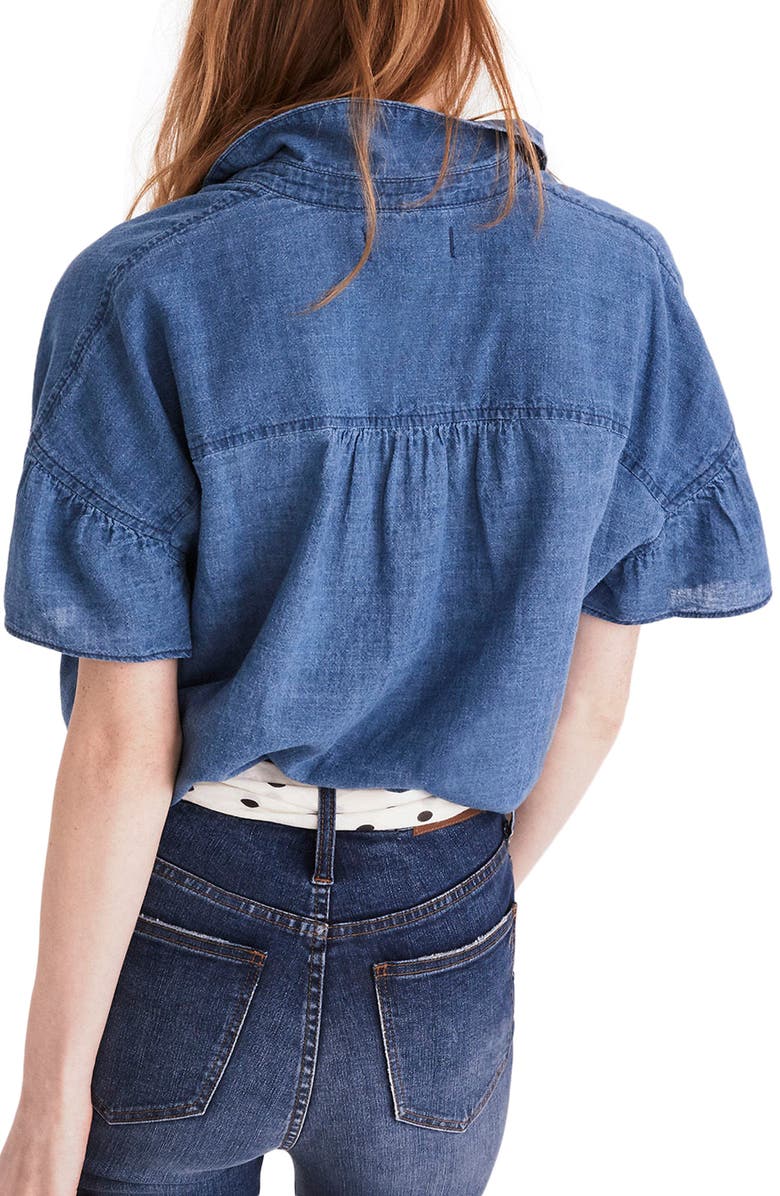 Madewell Central Ruffle Sleeve Shirt, Alternate, color,