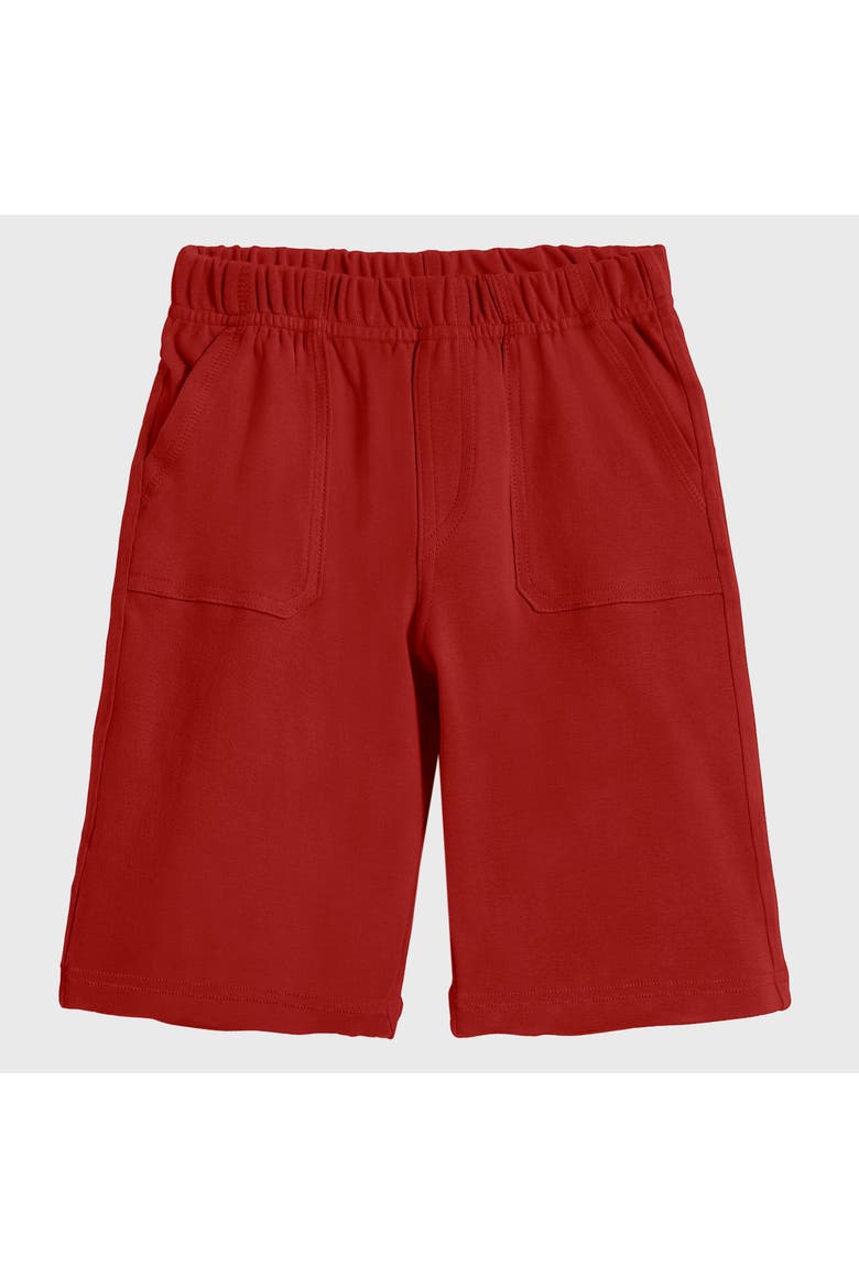 Baby Boy UPF 50+ Soft 100% Cotton 3-Pocket Jersey Shorts, Main, color, Red