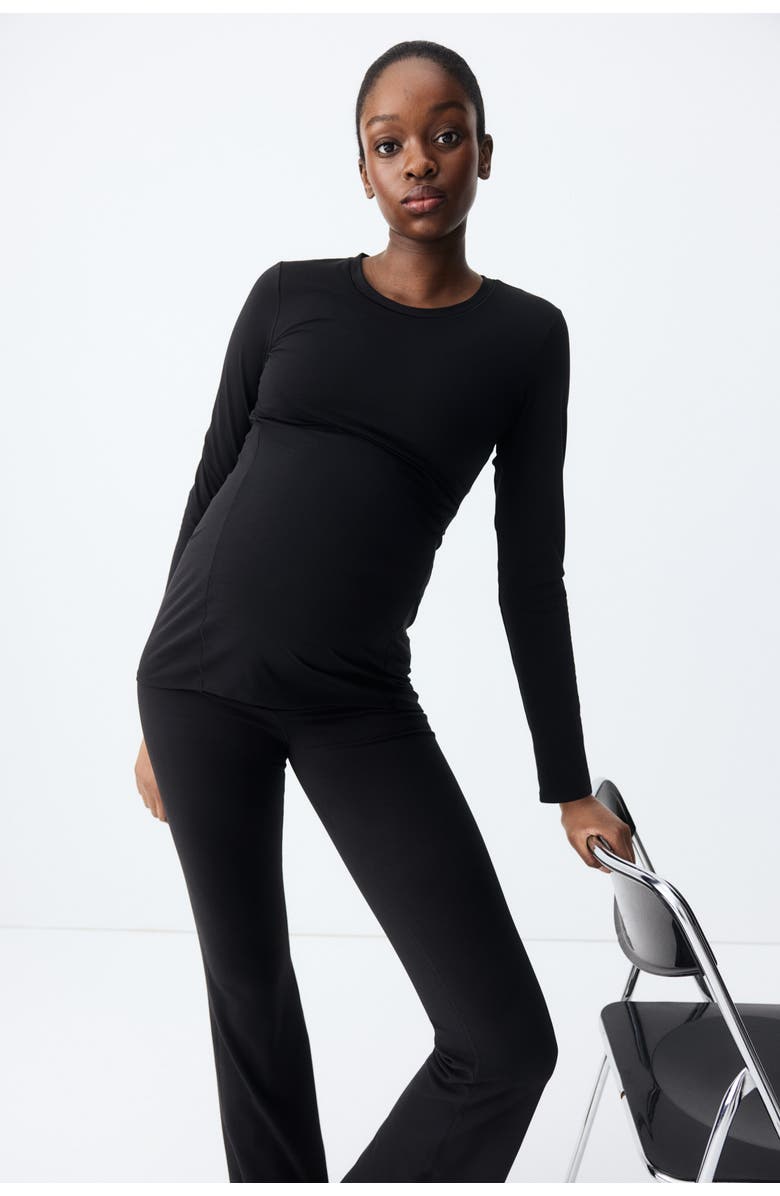 H&M Mama Long-sleeved Sports Top, Alternate, color, Black