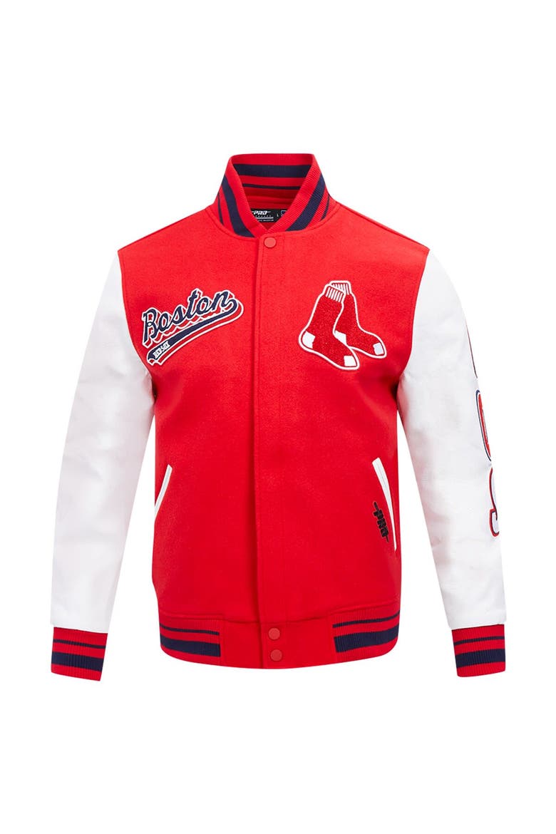 Men's Pro Standard Red Boston Red Sox Script Tail Wool Full-Zip Varity Jacket, Alternate, color, Red