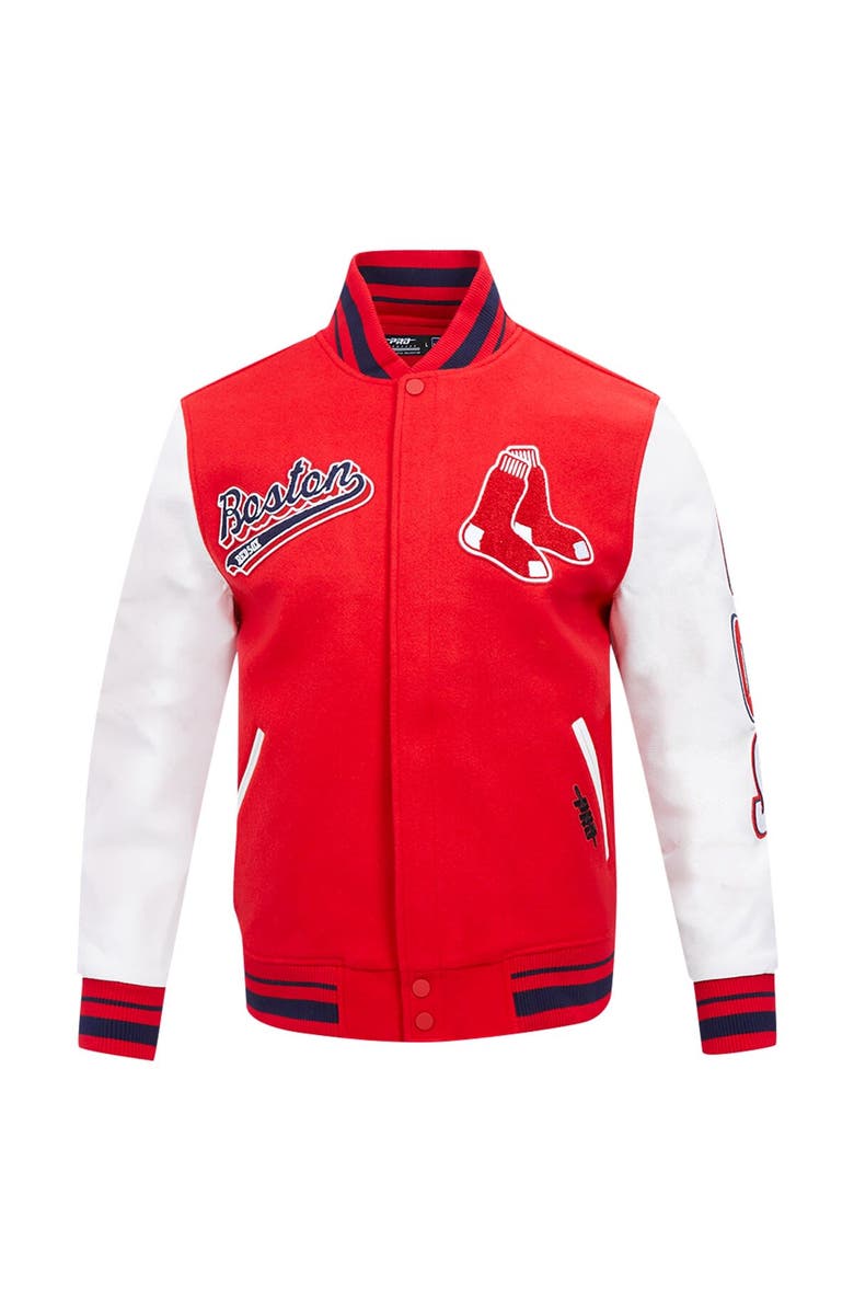 PRO STANDARD Men's Pro Standard Red Boston Red Sox Script Tail Wool Full-Zip Varity Jacket, Alternate, color, 