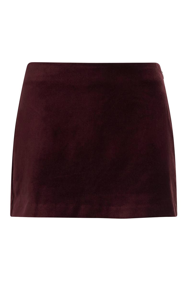 The Velveteen Miniskirt, Alternate, color, CABERNET