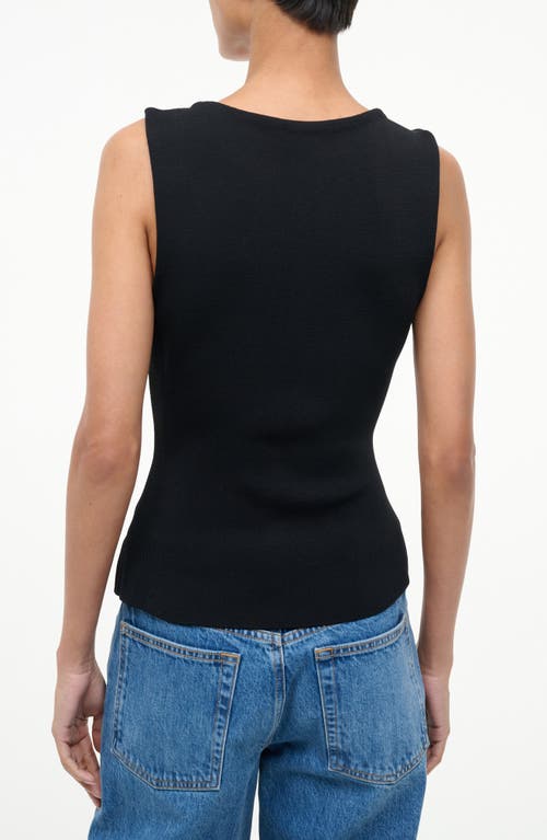 Staud Marisa Square Neck Top In Black