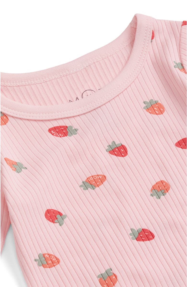 MORI Ribbed Print Pyjama Set, Alternate, color, Strawberry Crystal Rose