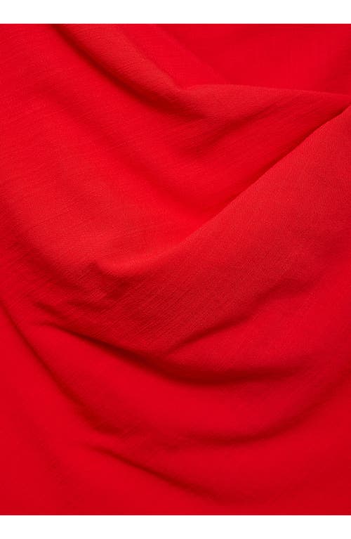 Mango Asymmetric Drape Crop Top In Red
