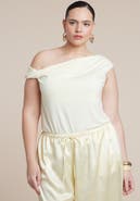 ELOQUII Asym Twist Sleeve Top