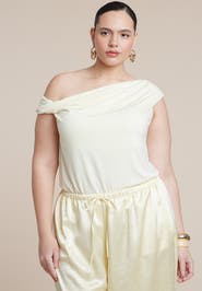 ELOQUII Asym Twist Sleeve Top
