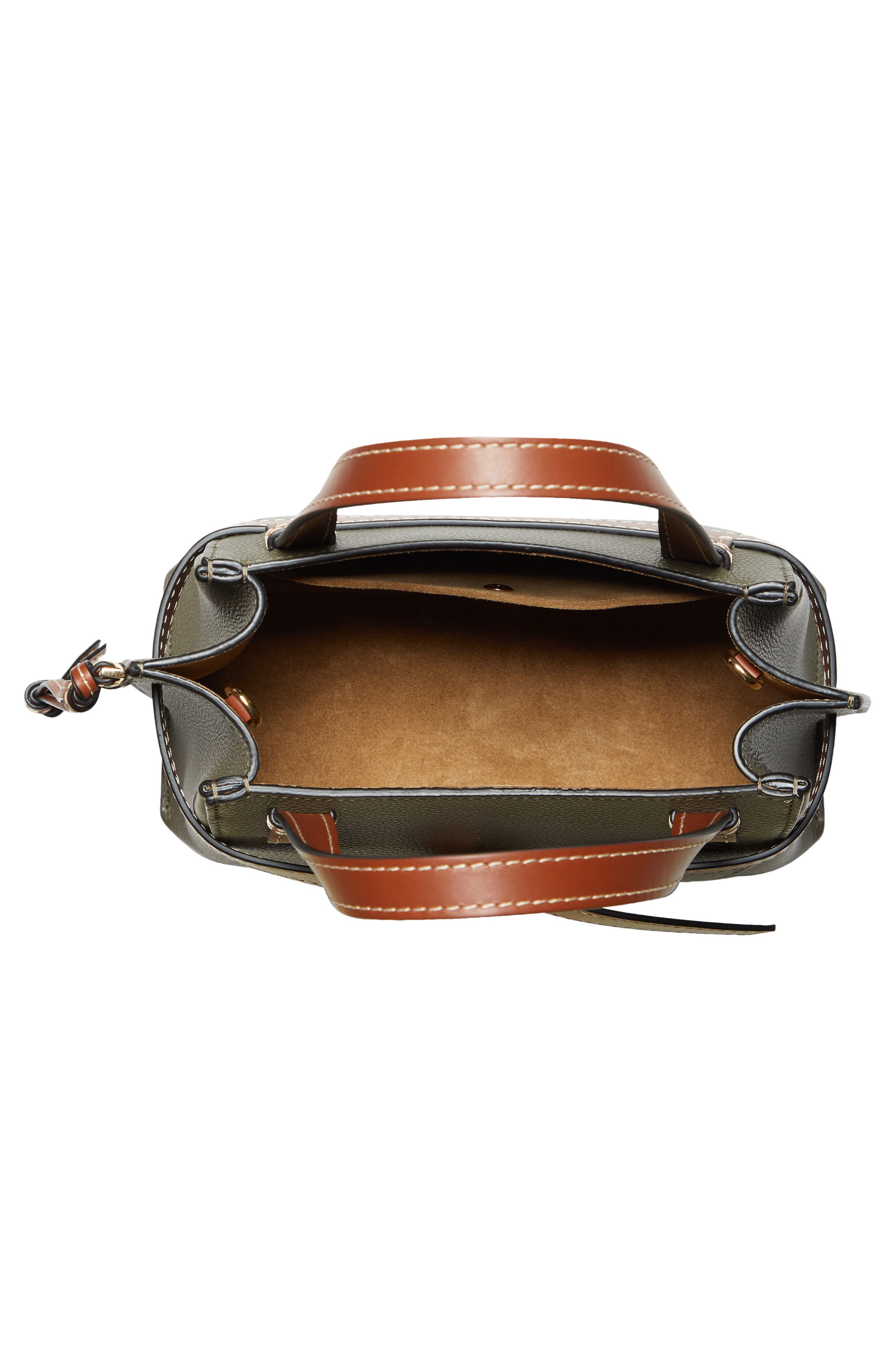Mini Gate Leather Tote, Alternate, color, KHAKI GREEN/PECAN