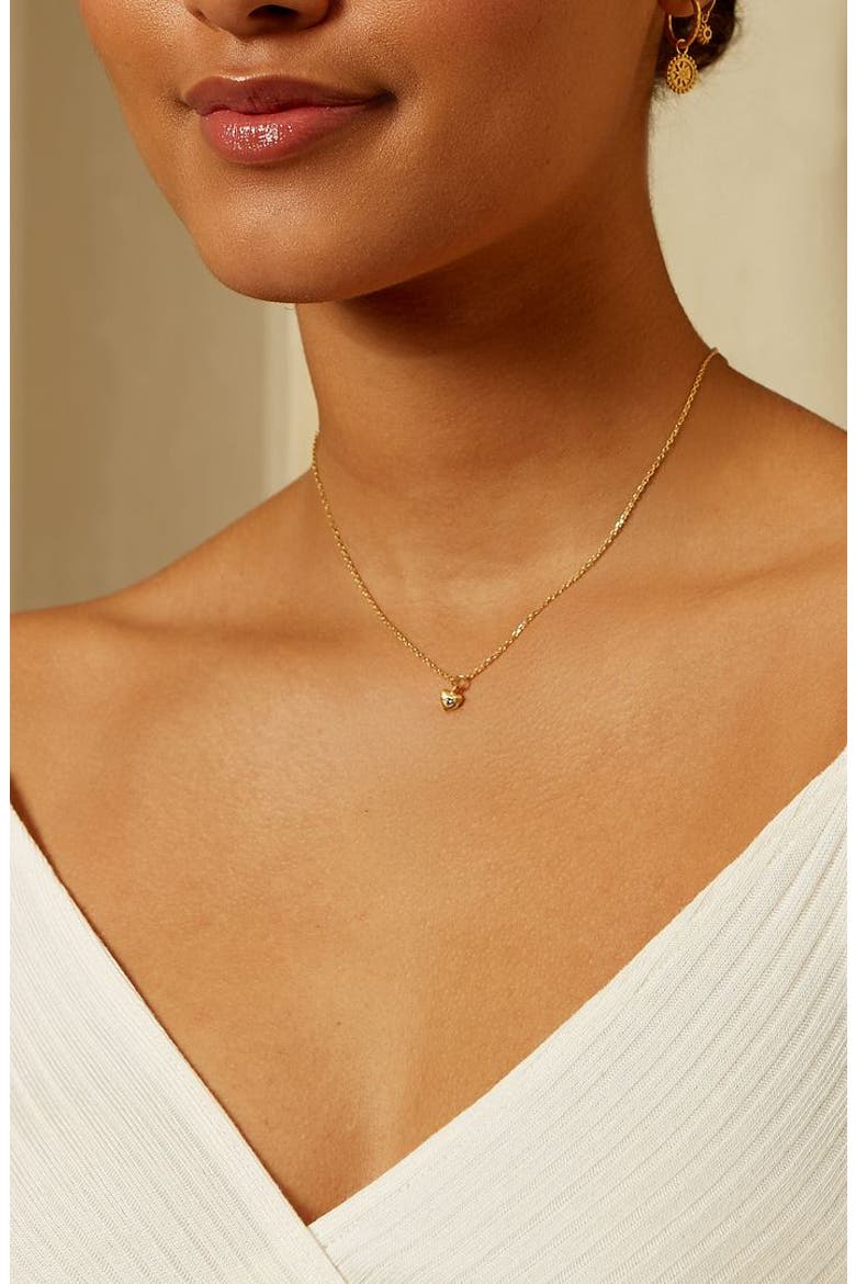 Boundless Love Mini Heart Pendant Necklace, Alternate, color, Gold
