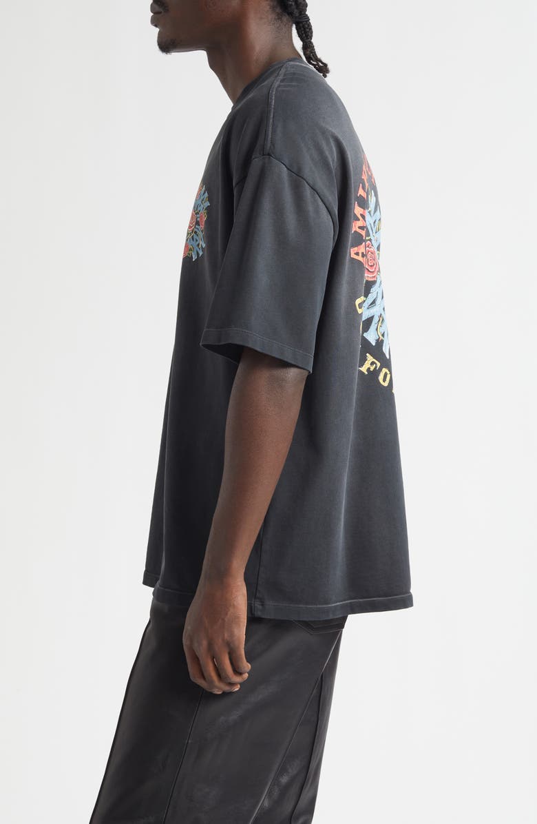 AMIRI Oversize Out for Trouble Graphic T-Shirt, Alternate, color, Black