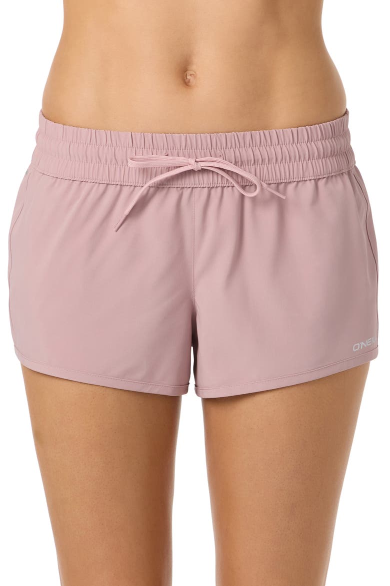 Balboa Saltwater Solids Cover-Up Shorts, Alternate, color, ORCHID