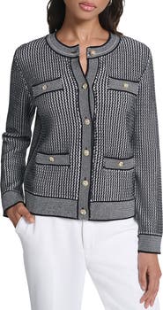 KARL LAGERFELD PARIS Four Pocket Cardigan