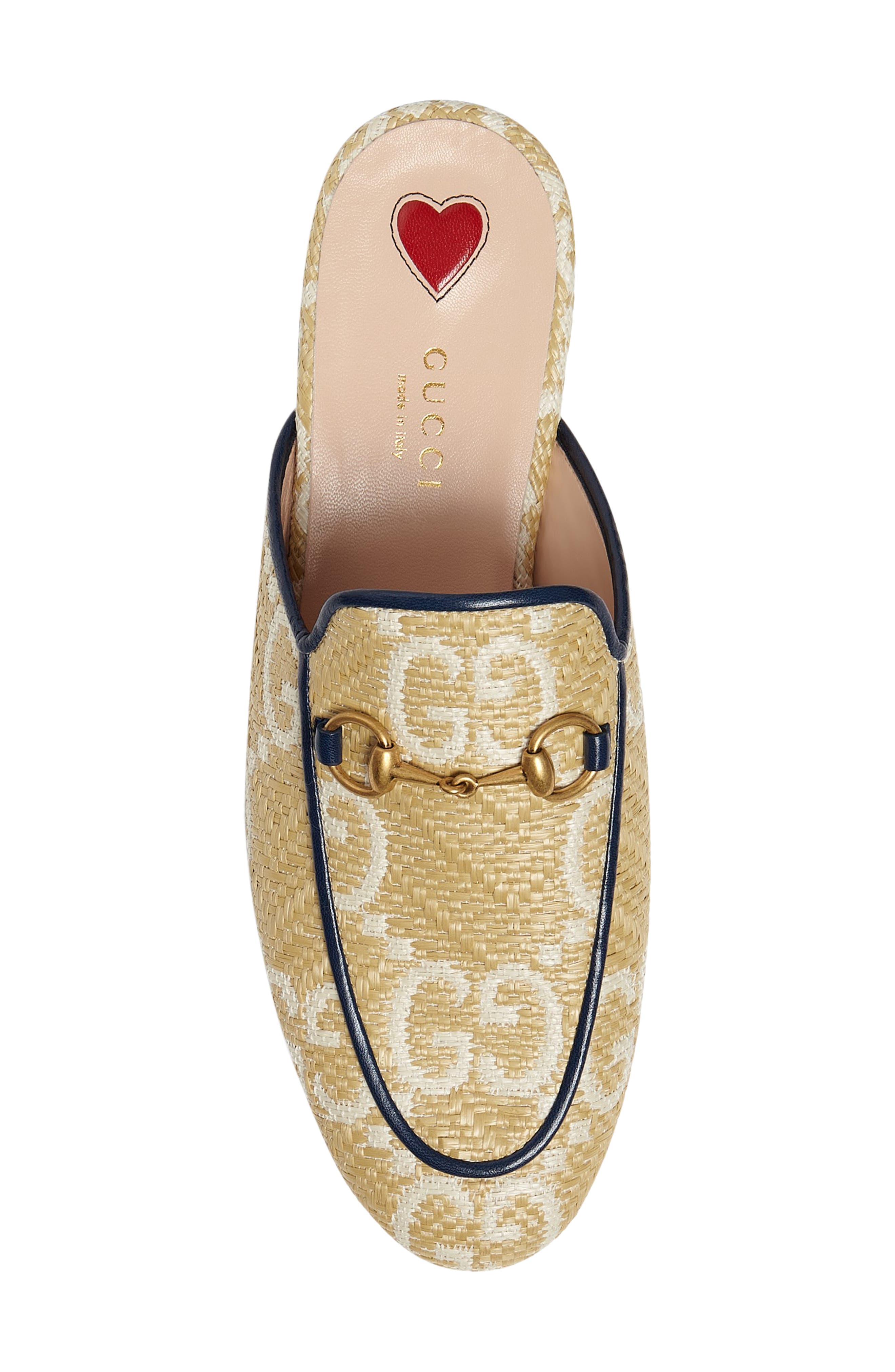 Gucci Princetown Raffia GG Logo Loafer Mule, Alternate, color, 