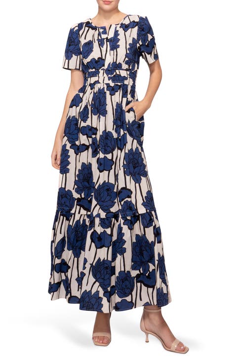 Printed Poplin Maxi Dress