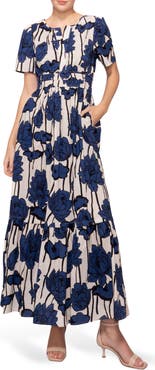 MELLODAY Printed Poplin Maxi Dress