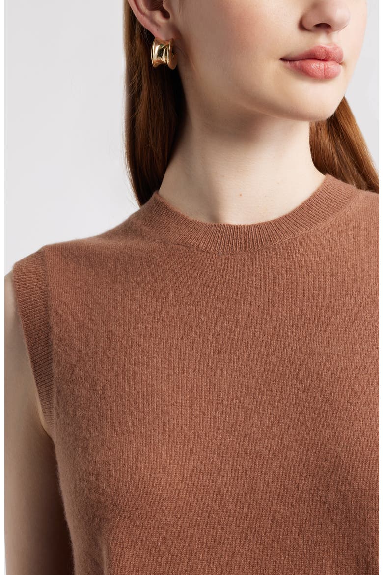 Sleeveless Cashmere Sweater, Alternate, color, BROWN CLOVE