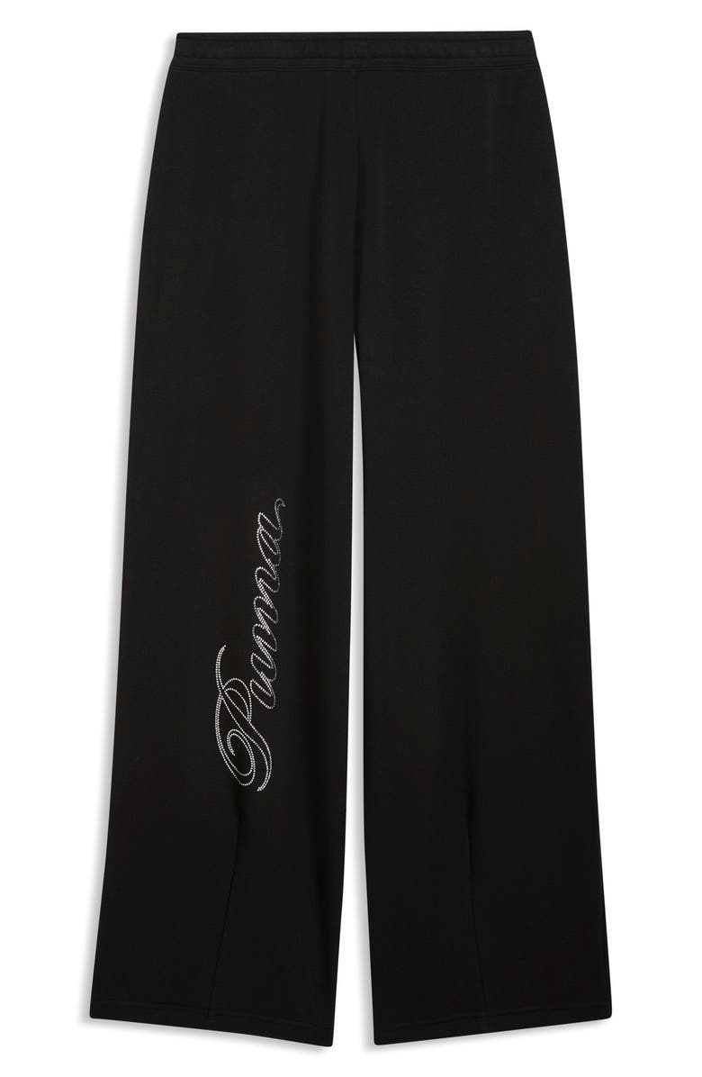 PUMA Rhinestone Logo Detail Cotton Blend Fleece Pants, Alternate, color, 