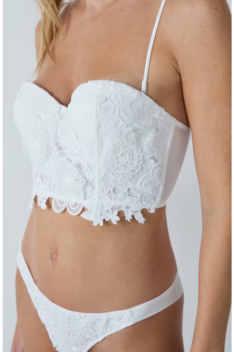 Promesse Embroidered Bustier, Alternate, color, ECRU