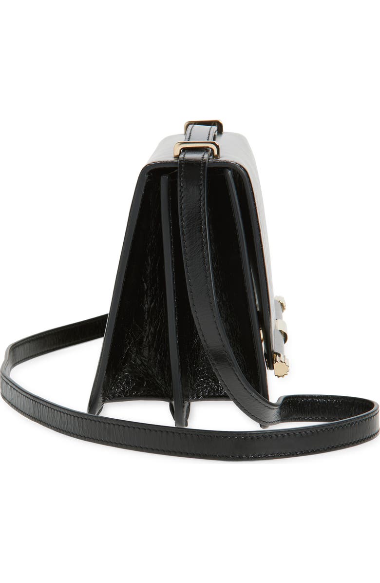 Victoria Beckham 202 Distressed Leather Shoulder Bag, Alternate, color, Black