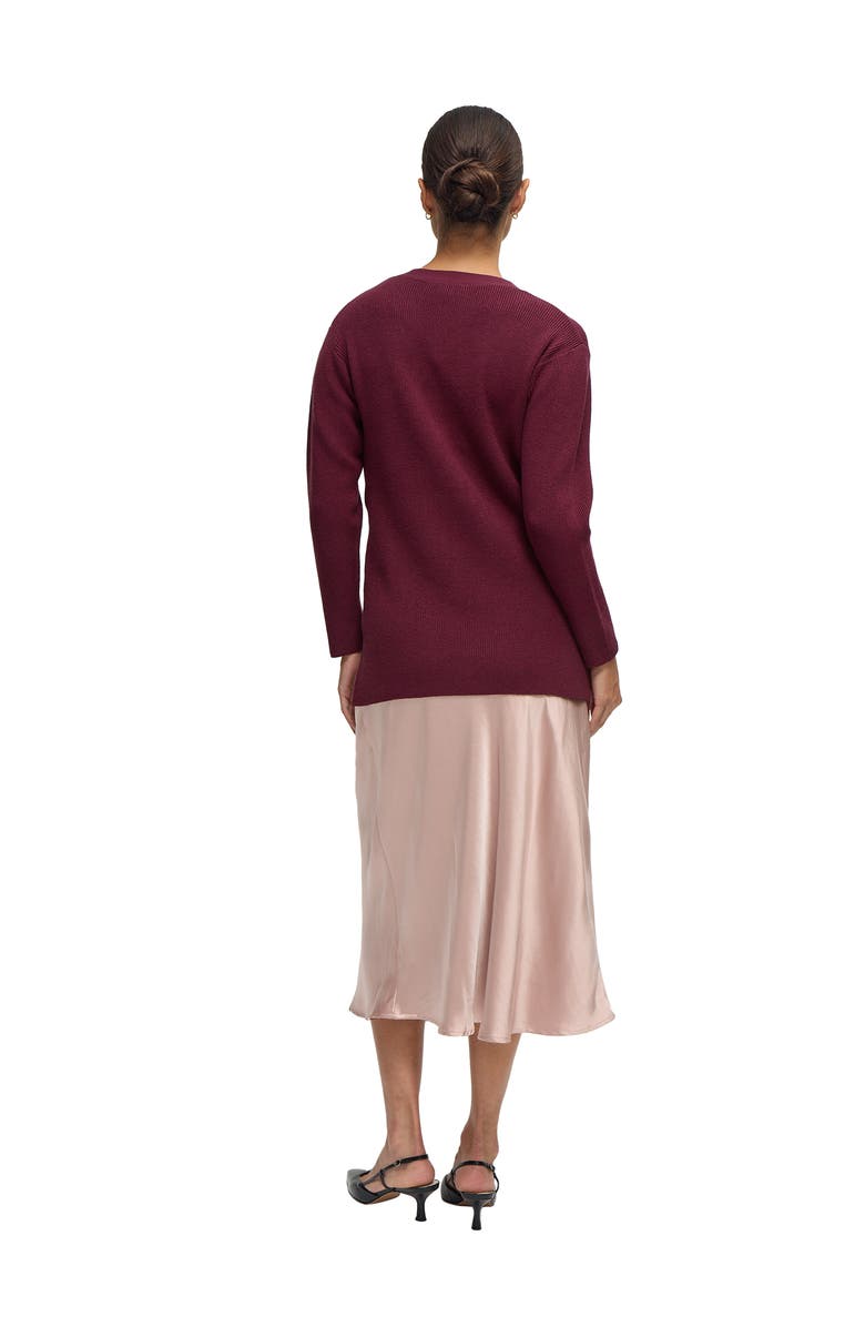 Ingrid & Isabel Maternity Satin Bias Skirt, Alternate, color, Dusty Rose