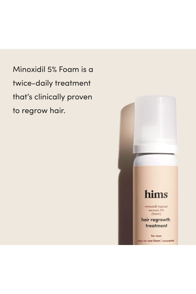 Extra Strength Hair Regrowth Foam 5% Topical Minoxidil Treatment, No Drip Formula, Alternate, color, Beige