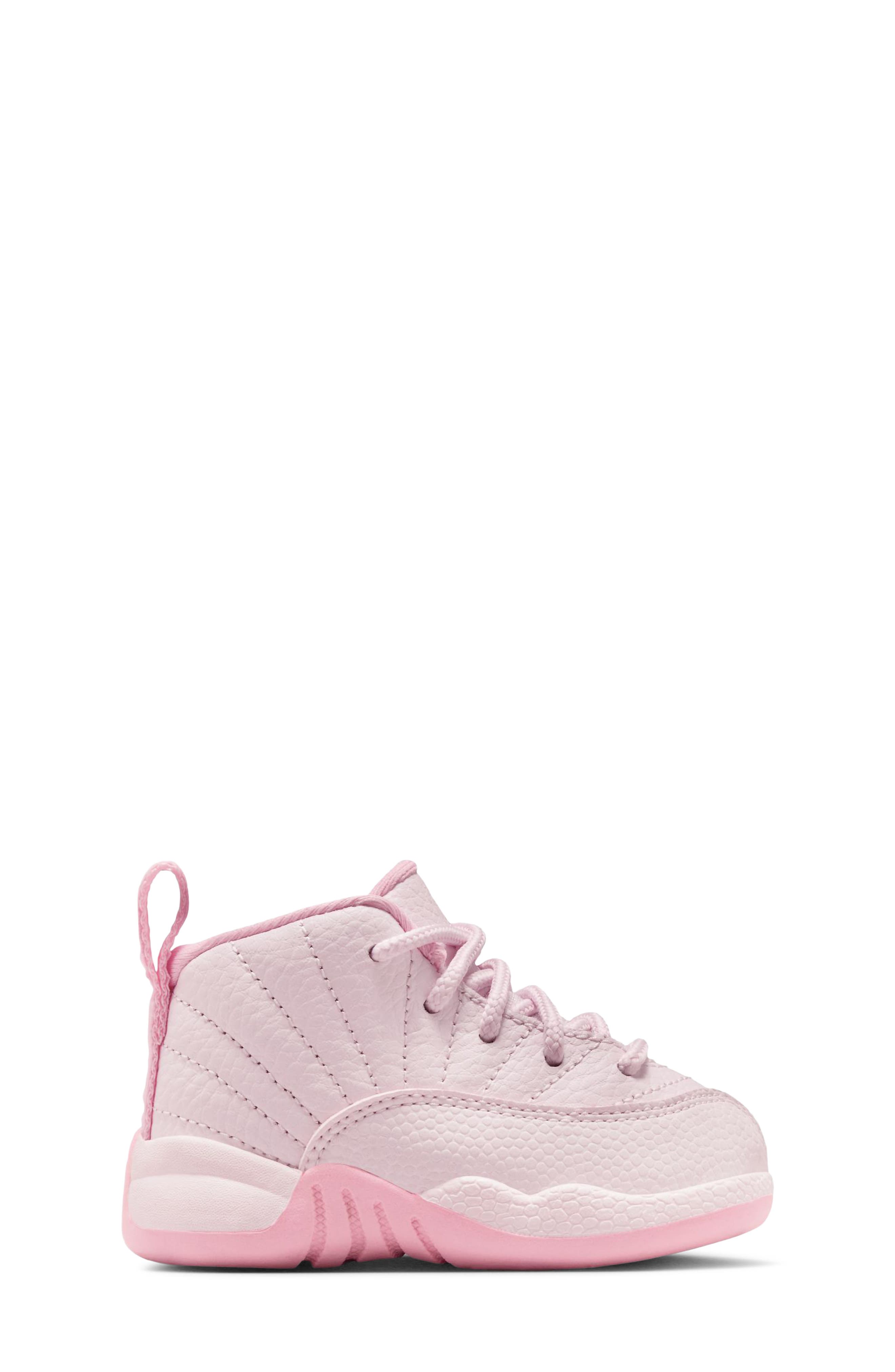Jordan Kids' Air Jordan 12 Retro Basketball Shoe, Alternate, color, Pearl Pink / Medium Soft Pink