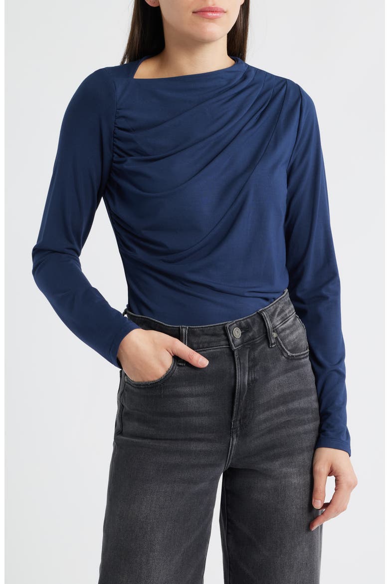 Asymmetric Boat Neck Top, Main, color, MIDNIGHT