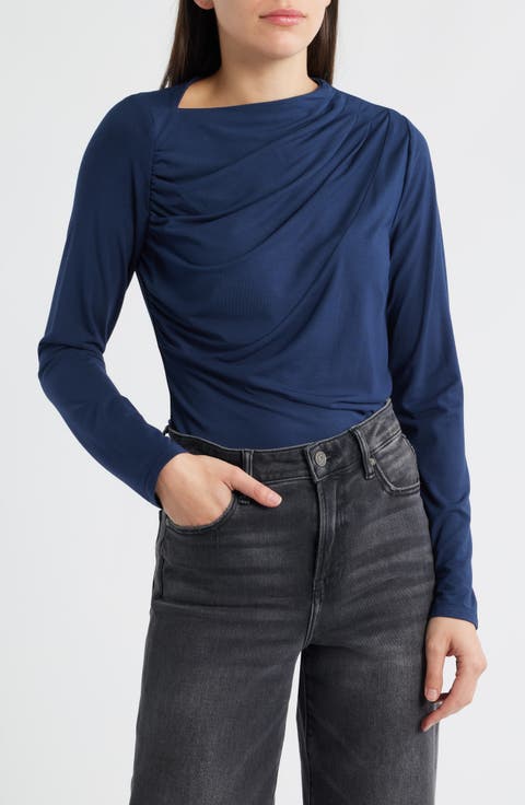 Asymmetric Boat Neck Top