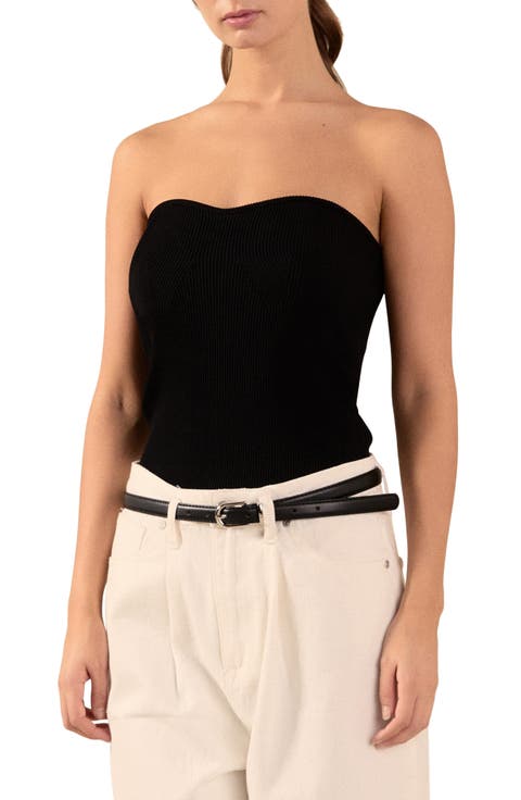 Strapless Rib Top