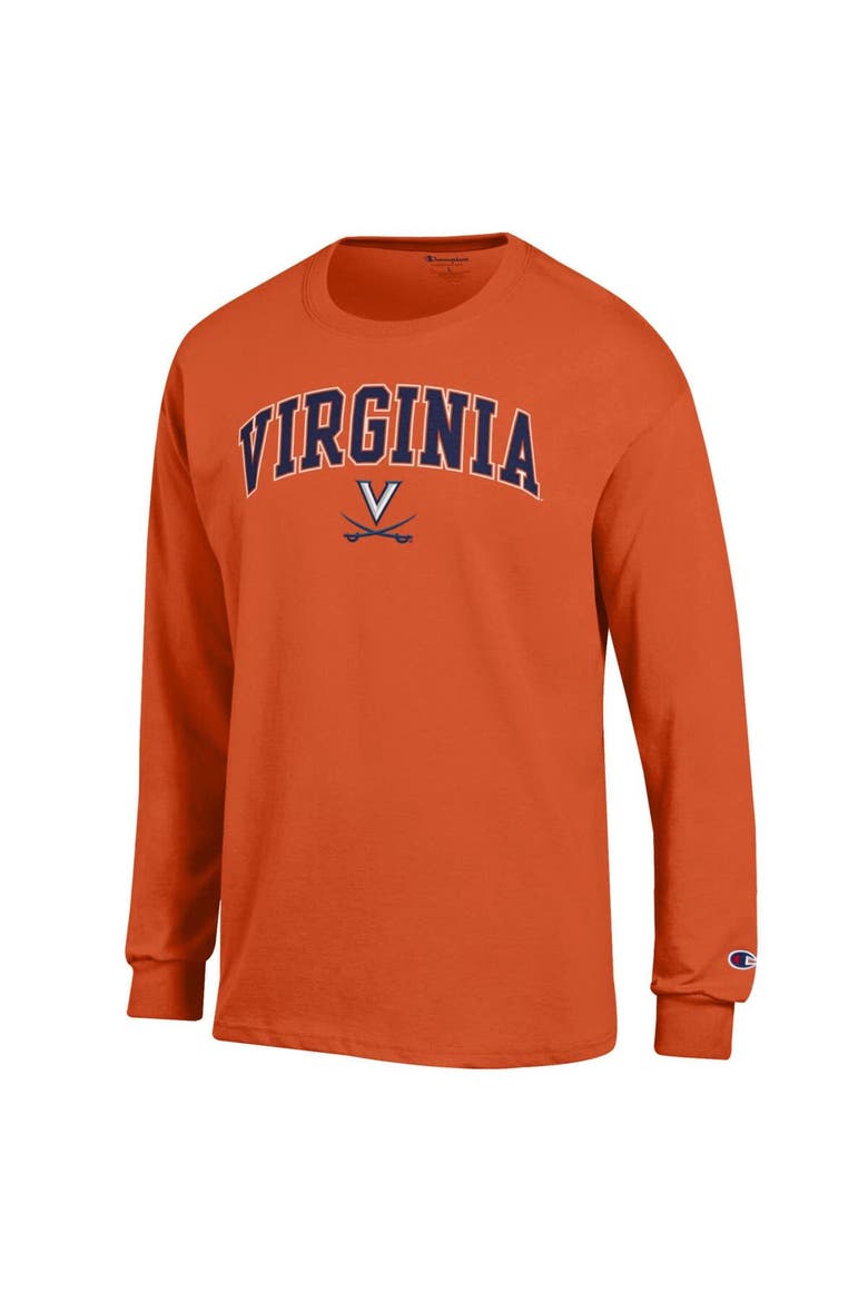 Men's Champion  Orange Virginia Cavaliers Arch Over Logo Long Sleeve T-Shirt, Alternate, color, Orange
