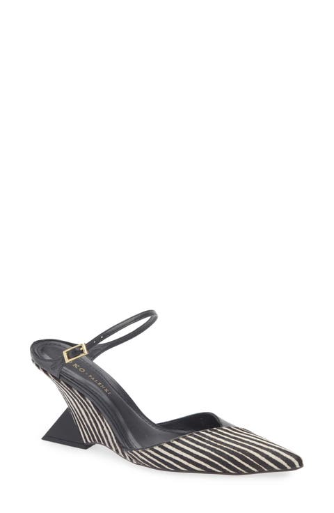 Paxt Genuine Calf Hair Ankle Strap Pump (Women)