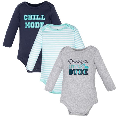 Cotton Long-Sleeve Bodysuit Three-Piece Set (Baby)