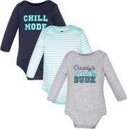 Hudson Baby Cotton Long-Sleeve Bodysuit Three-Piece Set