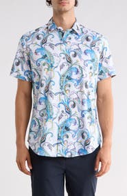Robert Graham Grasshopper 2 Paisley Short Sleeve Cotton Shirt