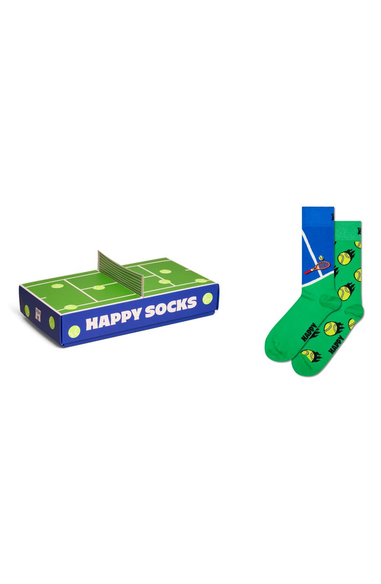 Happy Socks Assorted 2-Pack Tennis Socks Gift Box, Alternate, color, Blue