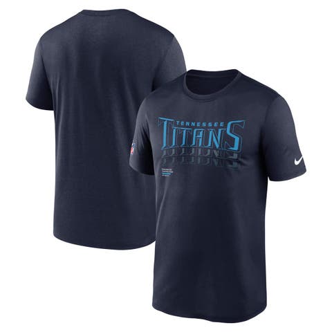 Men's Nike Navy Tennessee Titans Wordmark Block Sideline Legend Performance T-Shirt