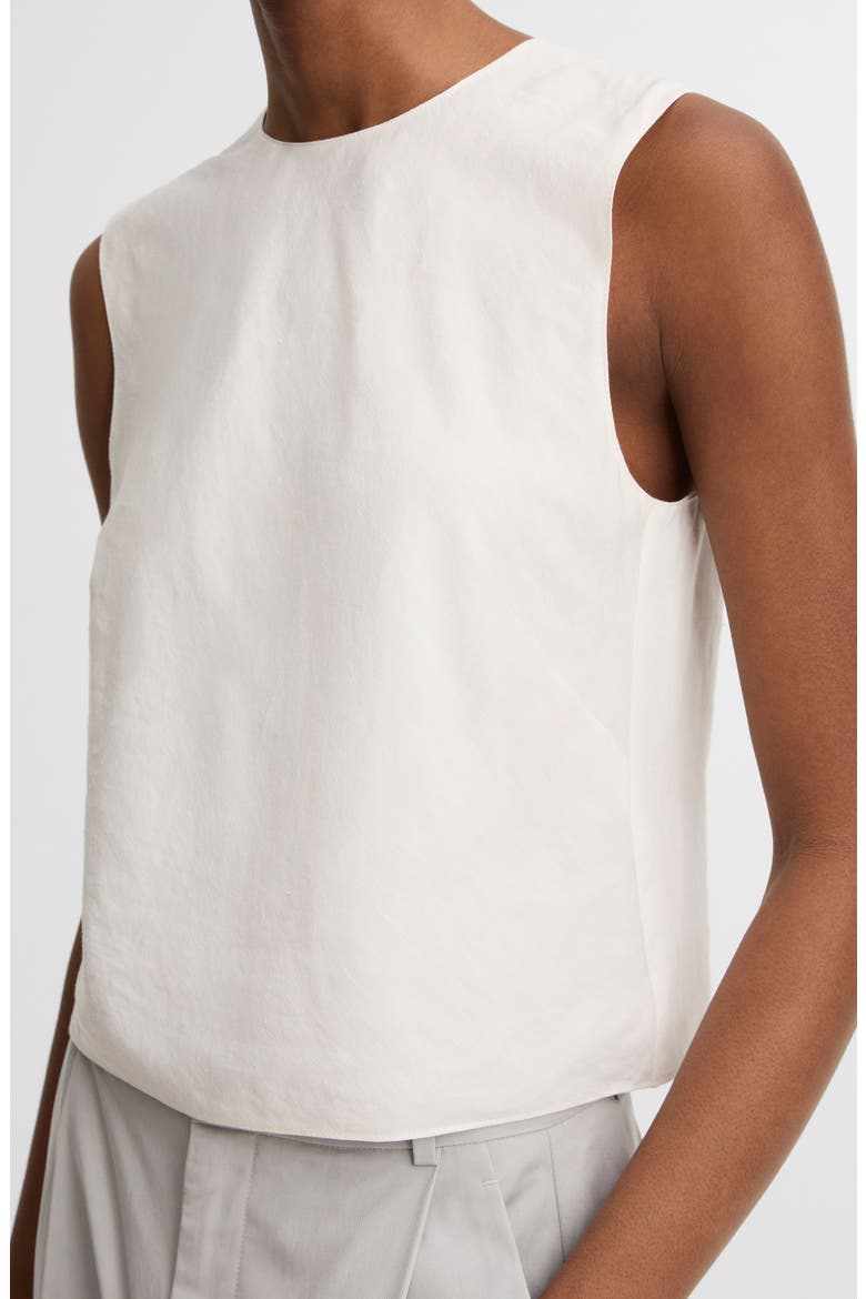 Sleeveless Crop Cotton & Modal Top, Alternate, color, OPTIC WHITE