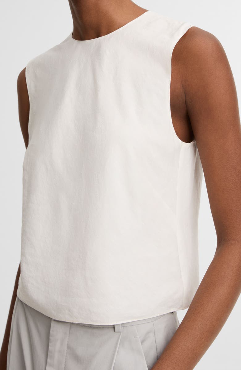Vince Sleeveless Crop Cotton & Modal Top, Alternate, color, Optic White