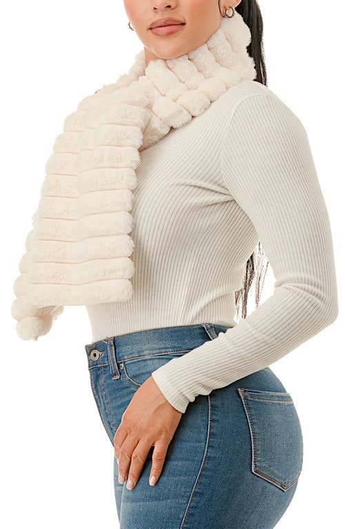 Marcus Adler Faux Fur Pull-through Scarf In White